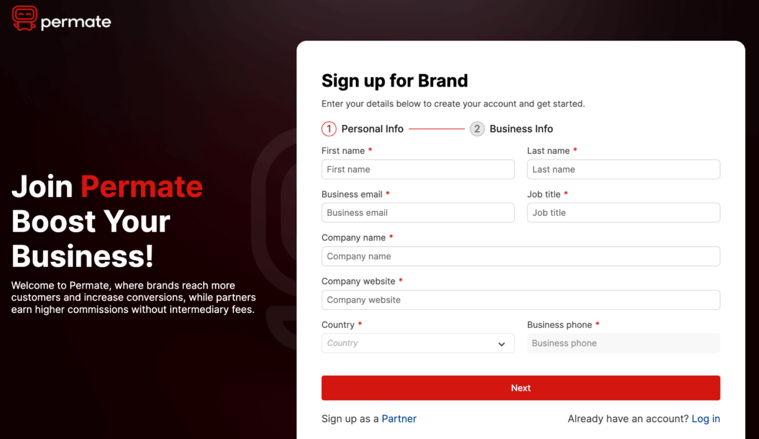 Brandmate Form How to sign up as Brand on Permate - permate.com