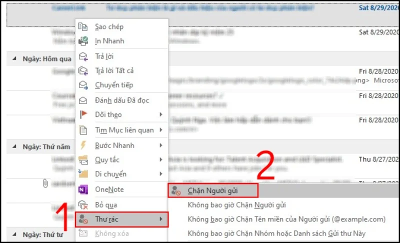 Hướng dẫn cách chặn spam trên Outlook