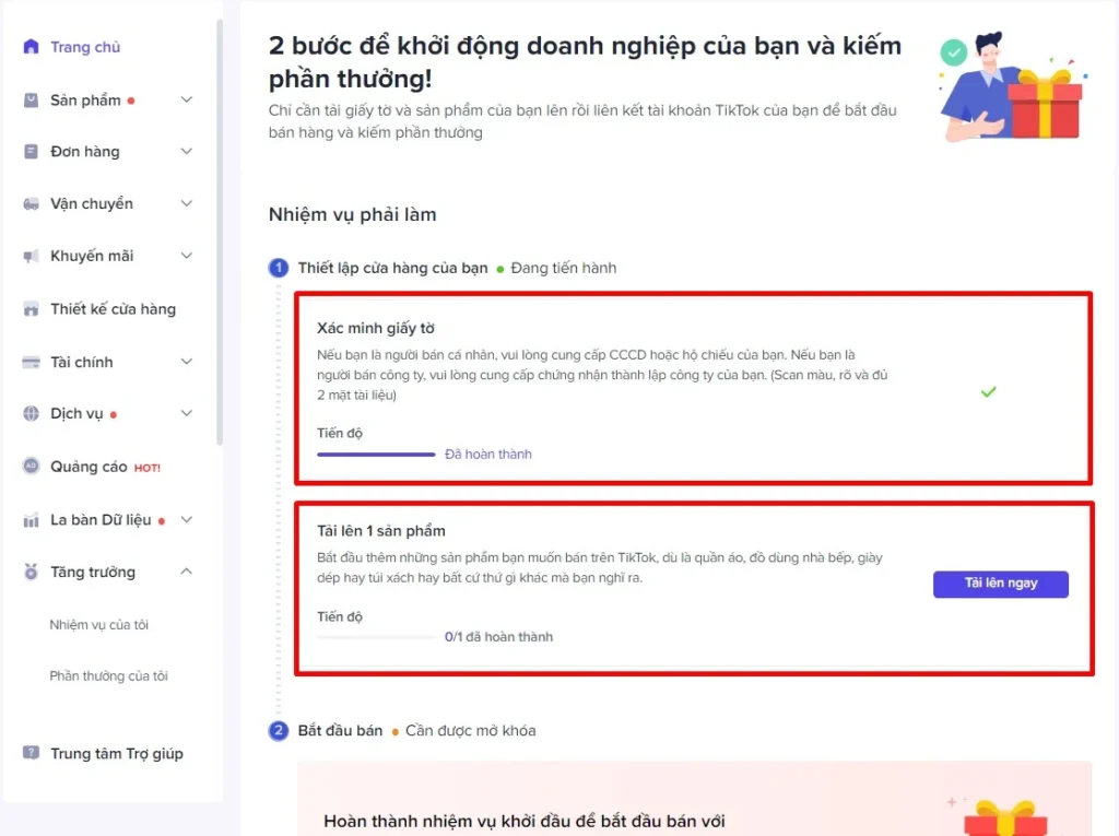 Xác minh thông tin tài khoản doanh nghiệp hoặc cá nhân đăng ký