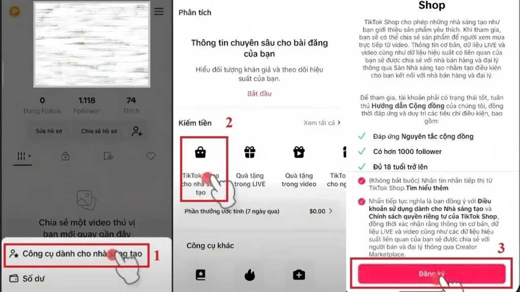 Đăng nhập vào TikTok Shop