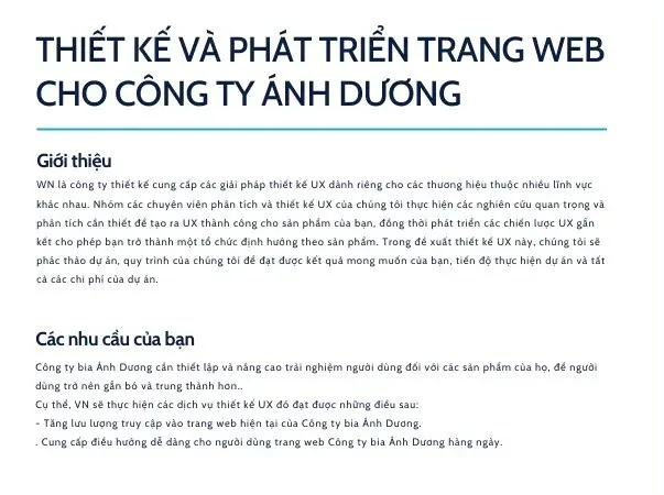 Gợi ý mẫu tóm tắt nội dung proposal