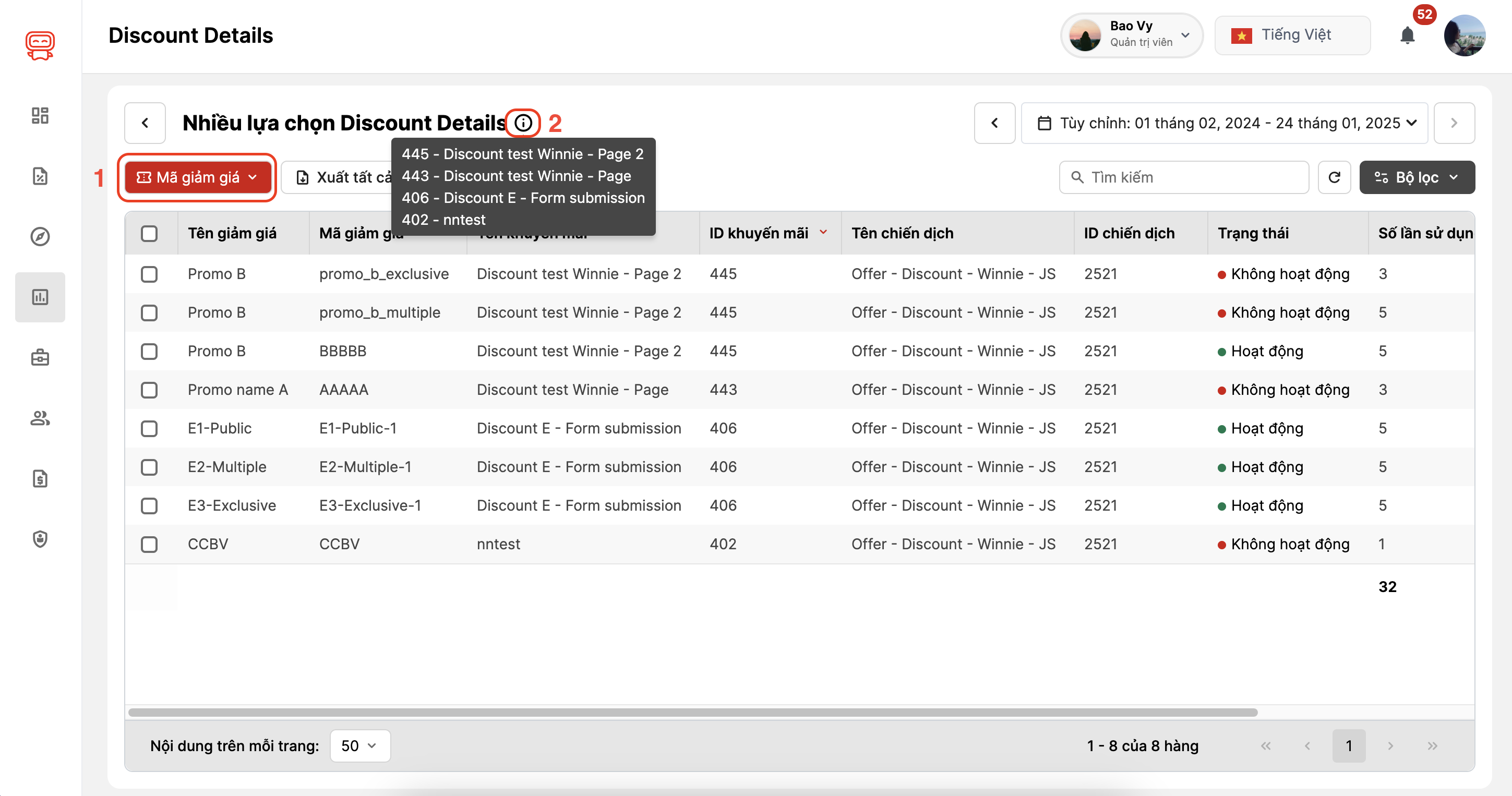 bao cao chi tiet nhieu chuong trinh khuyen mai