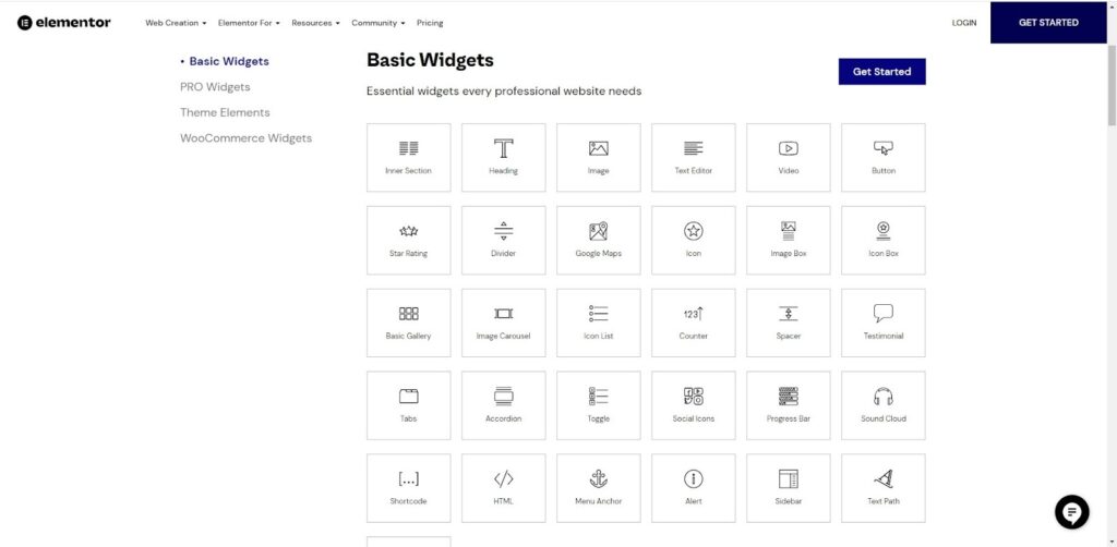 Sử dụng Widgets trong Elementor để tiến hành thiết kế