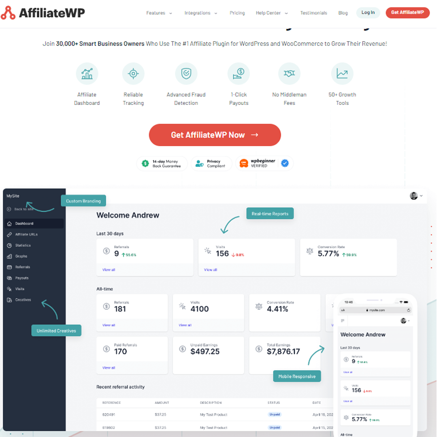 Những phần cần thiết lập trong AffiliateWP