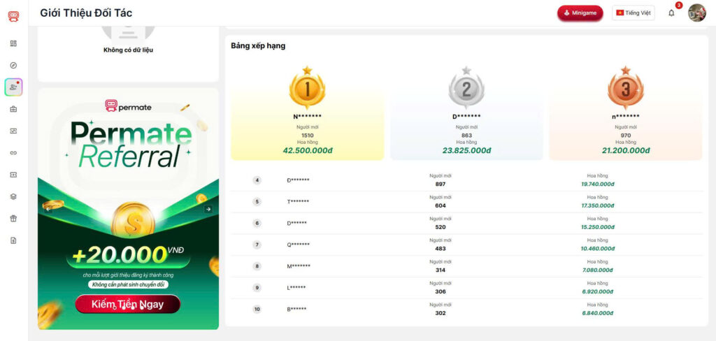 kiếm tiền affiliate referral Permate